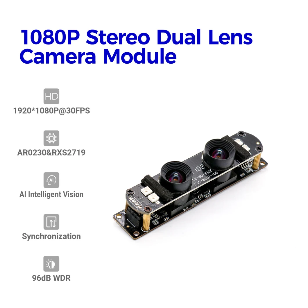 New Arrival 2.0MP Stereo 3D Webcam 1920 X1080 Dual Lens USB Camera Module for Robot Vision Face Recognition