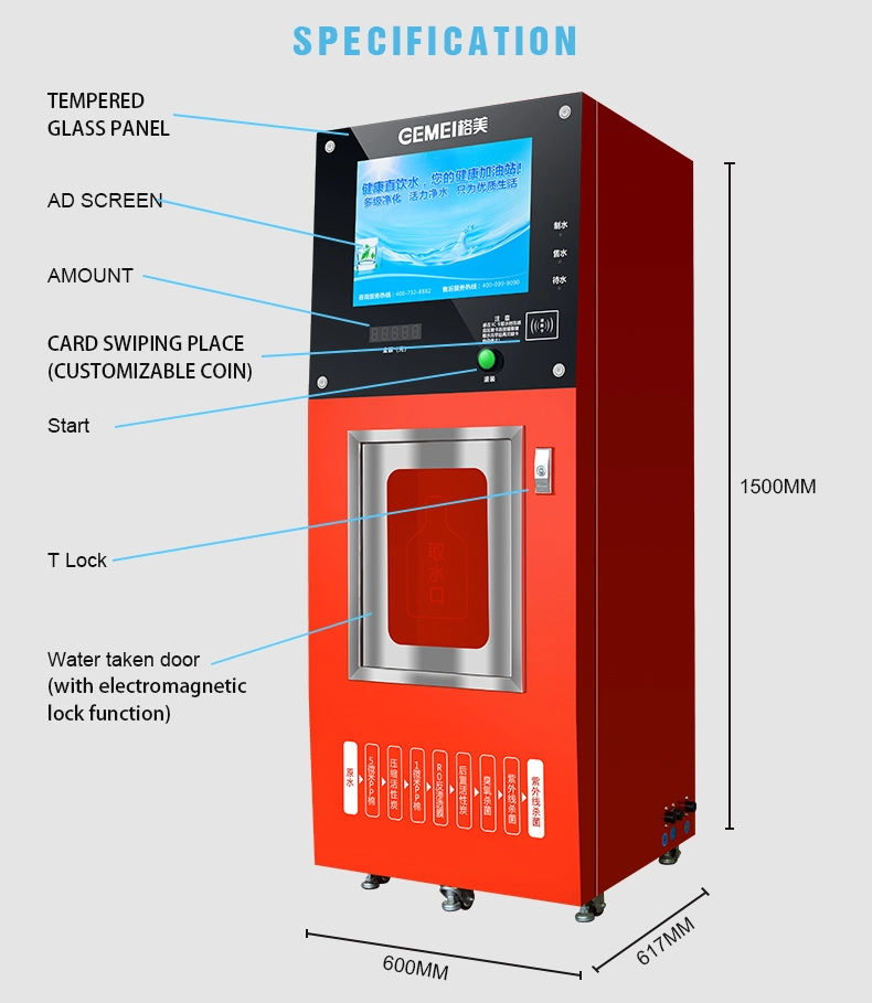 Credit Card Wholesale Pure Water Vending Machine Water Dispenser Outdoor
