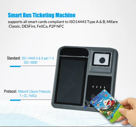 Android 9.0 Machine de validation de bus de facture de trafic de lecteur de carte NFC à écran tactile de 7 pouces avec systèmes de point de vente (P18-Q)