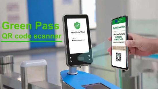 Green Pass Ra08t Reconnaissance faciale Temps de présence Contrôle d'accès Green Pass Vérification du certificat de code UE Scanner de carte Qr